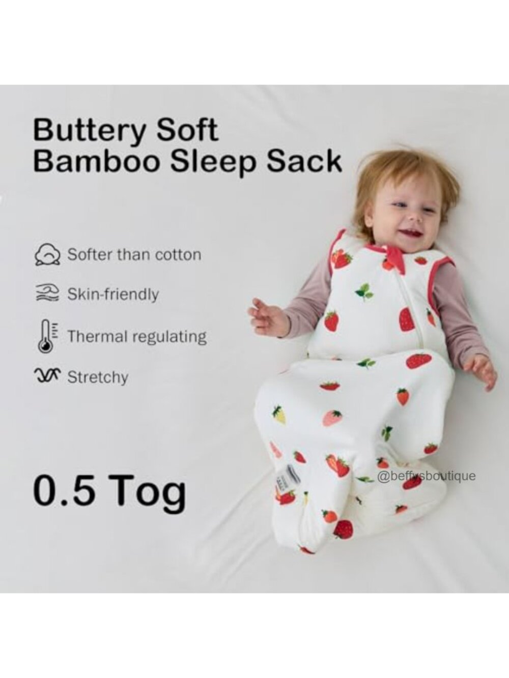 Bamboo Rayon Sleep Sack 2T-3T 0.5 Tog Wearable Blanket 24-36M